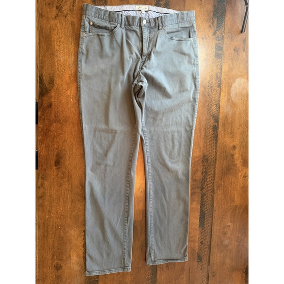 Peter Millar Pants Mens 36x32 Gray Straight Leg Stretch Denim 5 Pocket Casual - Picture 3 of 14